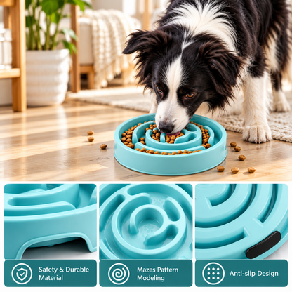 Slow Feeder Dog Bowl – Anti-Gulping Pet Bowl