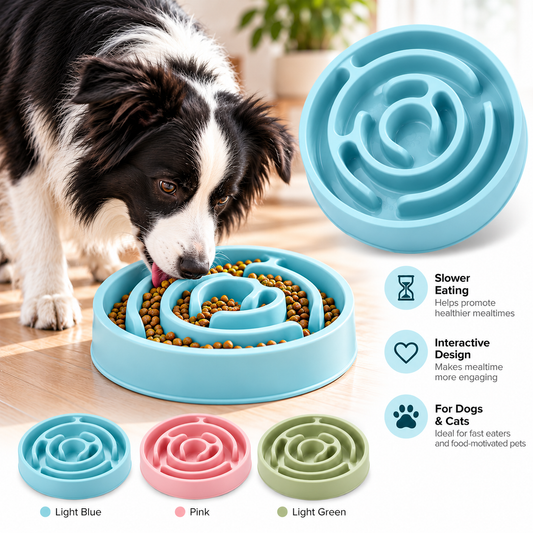 Slow Feeder Dog Bowl – Anti-Gulping Pet Bowl