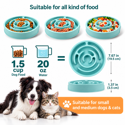 Slow Feeder Dog Bowl – Anti-Gulping Pet Bowl